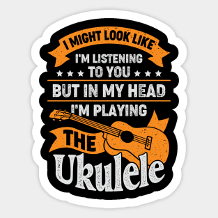 Funny Instrument Ukulele Player Gift Sticker